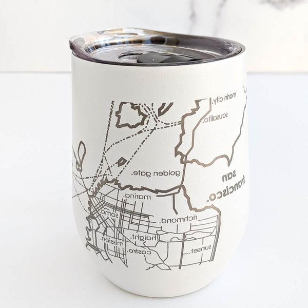 Map of the San Francisco Bay Area Insulated Wine Tumbler